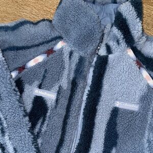 Mad happy X Columbia Soft Blue Sherpa Jacket